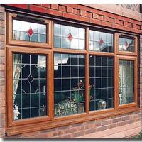 Oak window with square lead